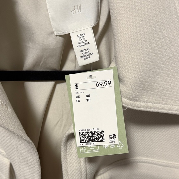 H&M Cream Utility Jacket with Button Front - Picture 2 of 3
